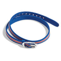 10mm Blue/White/Red Nylon Watch Strap - Blush / Coral / Bourbon