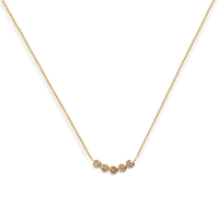 1 Carat Desert Diamond Curved Bar Necklace - Yellow Gold