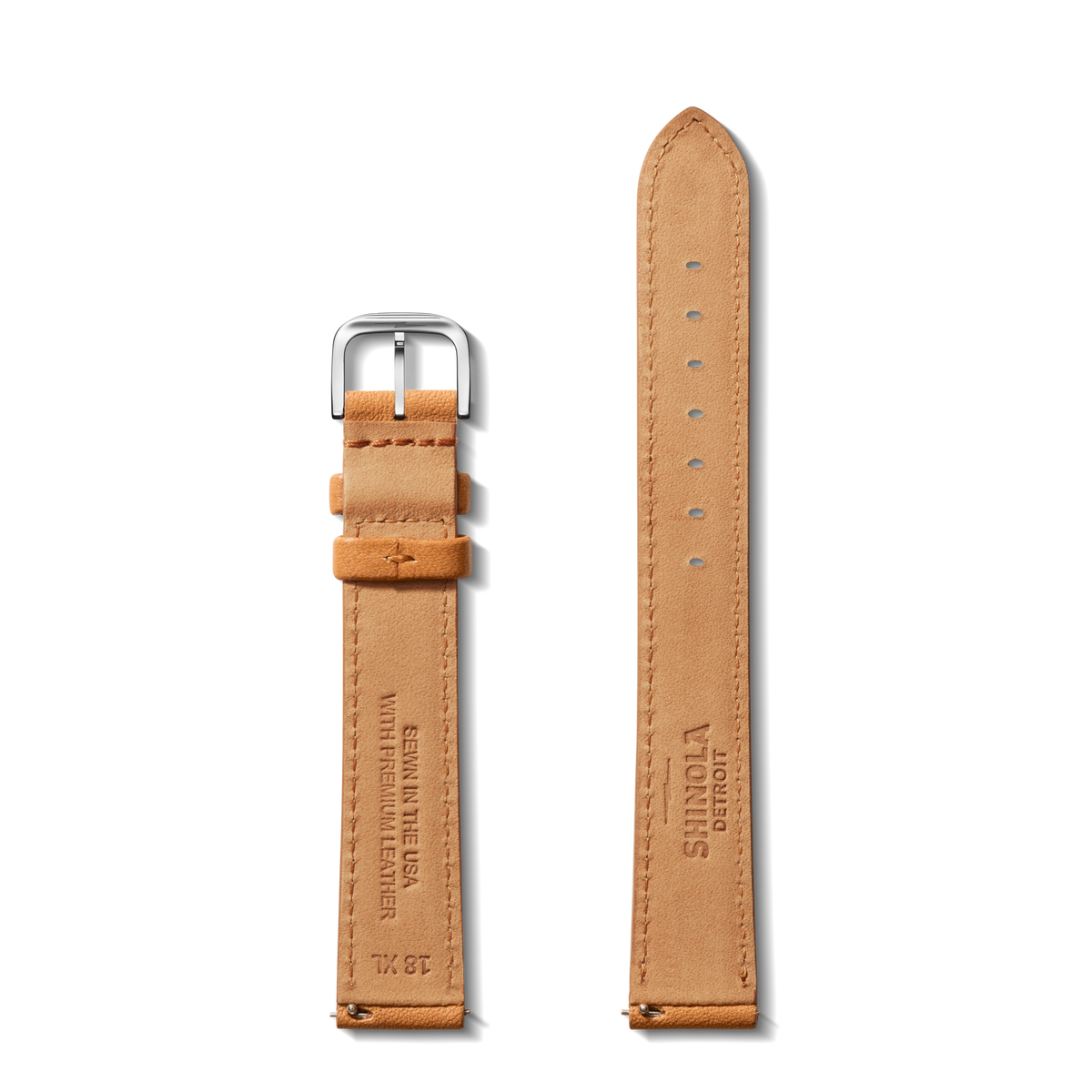 18mm Bourbon Leather Watch Strap - Extra Long - Bourbon