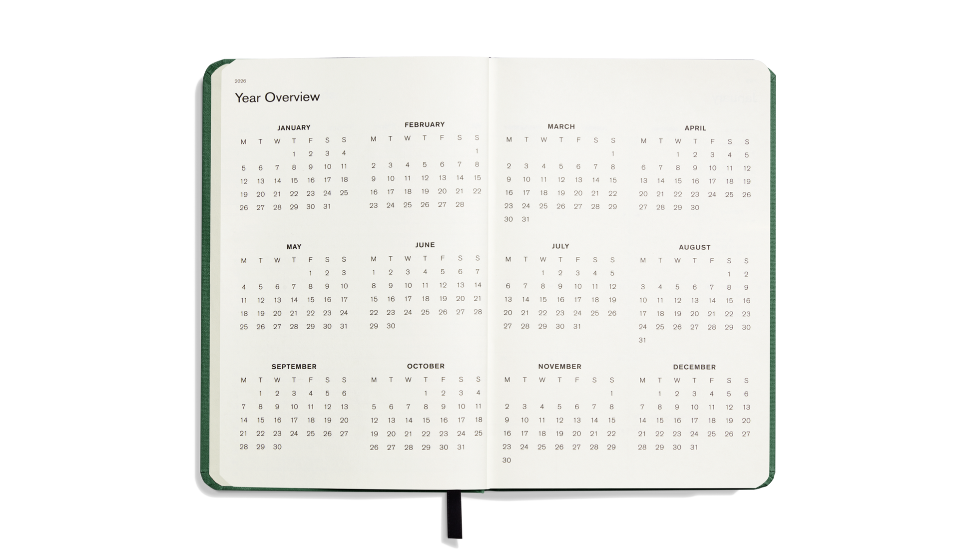 2026 12 Month Runwell Planner - Fern