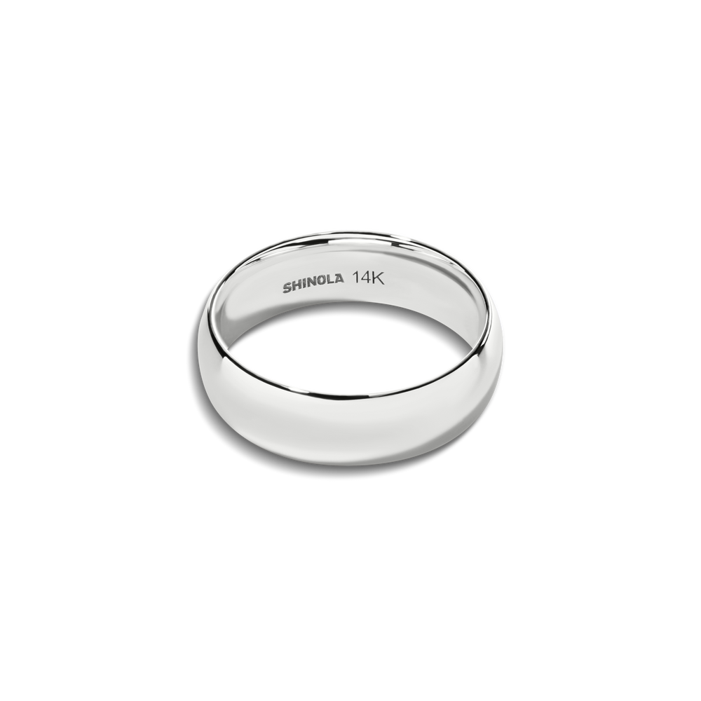 6mm Round White Gold Band