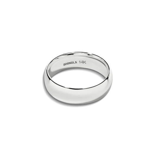 6mm Round White Gold Band