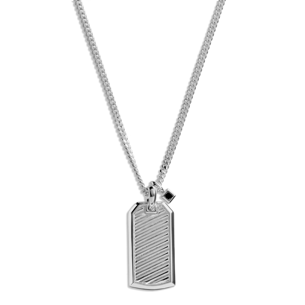Ribbed Tag Necklace