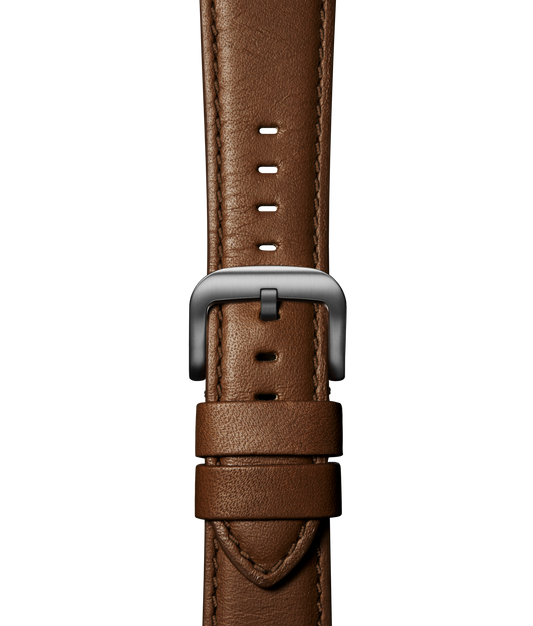 20mm Dark Nut Brown Leather Apple Watch Strap - Dark Nut Brown