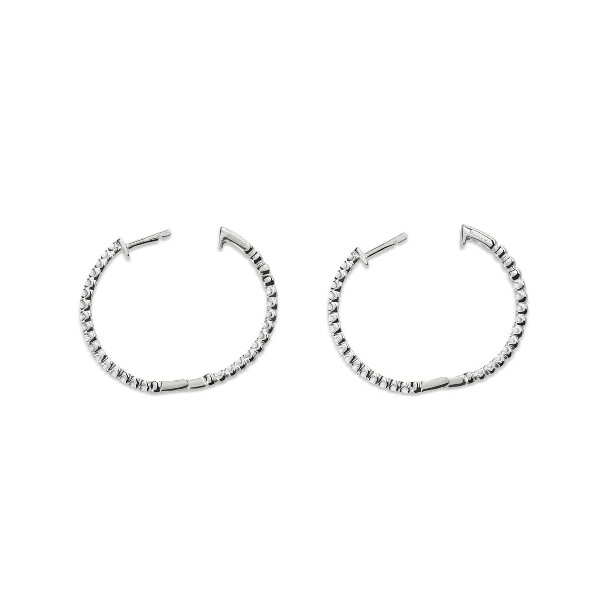 1 Carat Diamond Hoop Earrings - White Gold