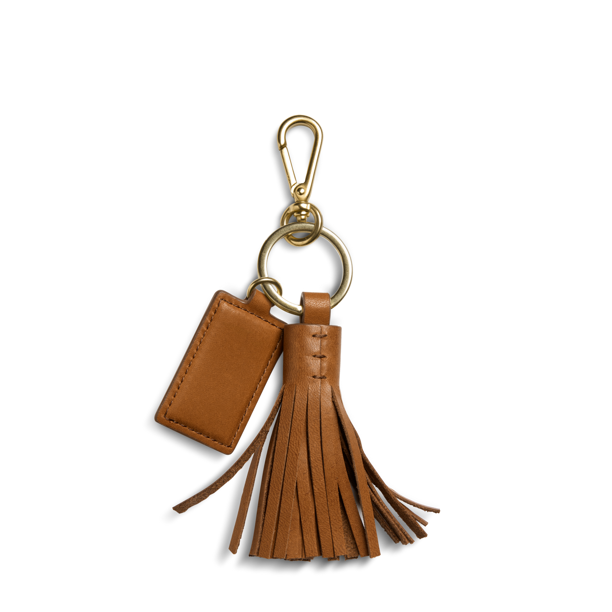 Leather Tassel Keychain - Tan