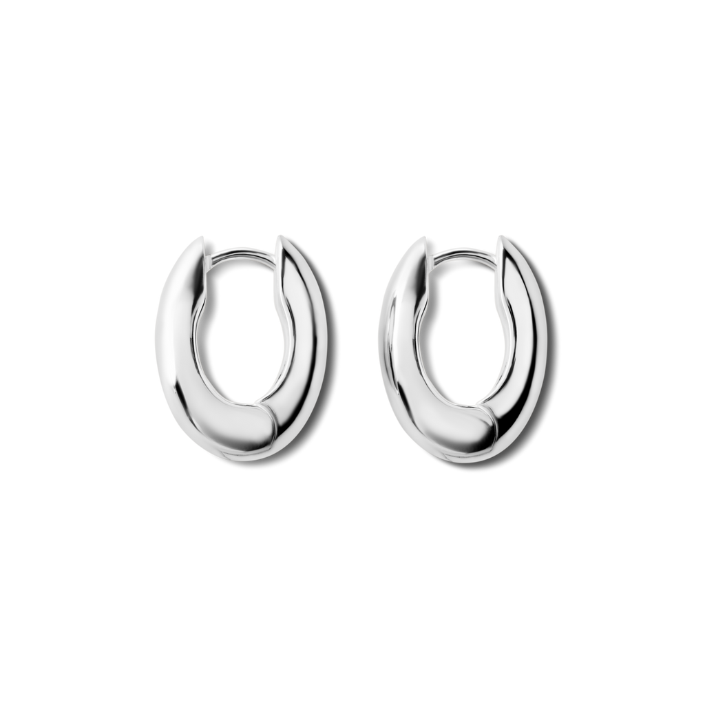 Signature Chubby Huggie Earrings Sterling