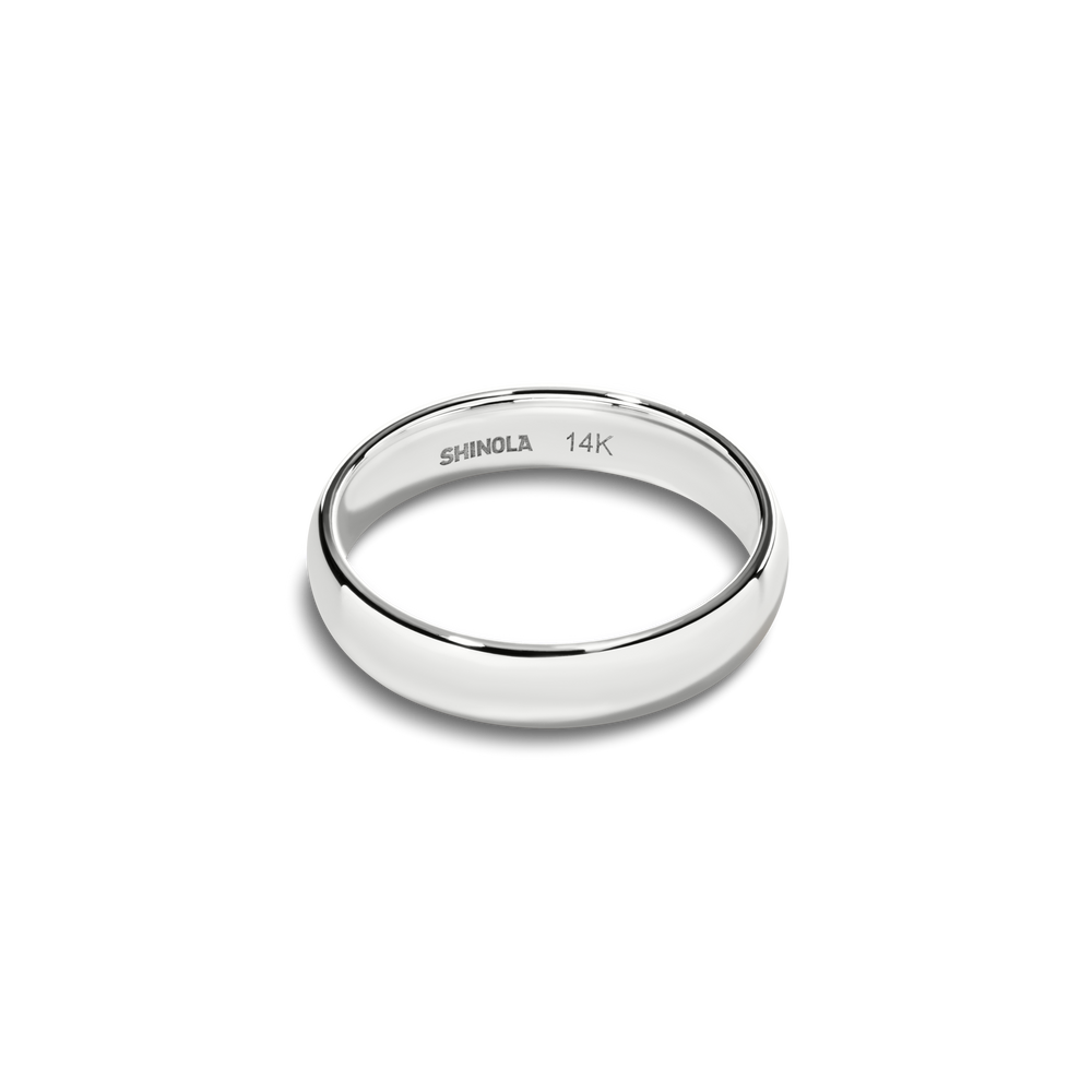 4mm Round White Gold Band