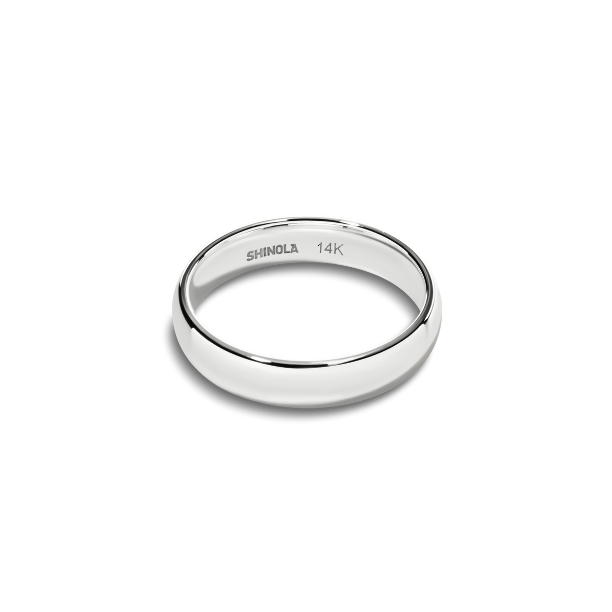 4mm Round White Gold Band