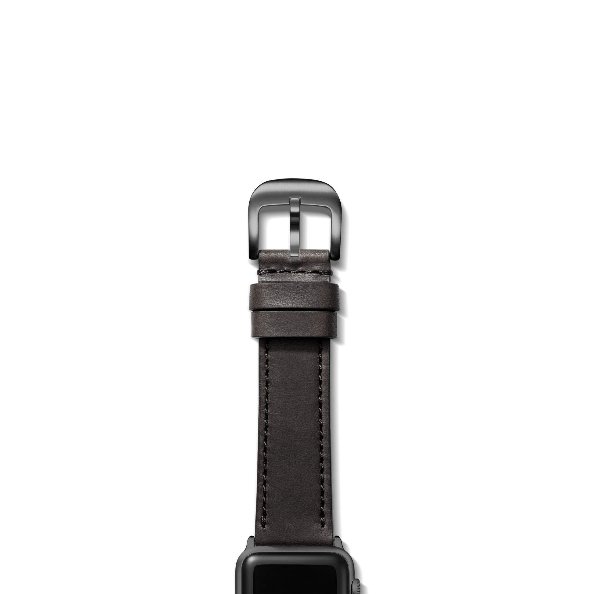 20mm Black Leather Apple Watch Strap - Black