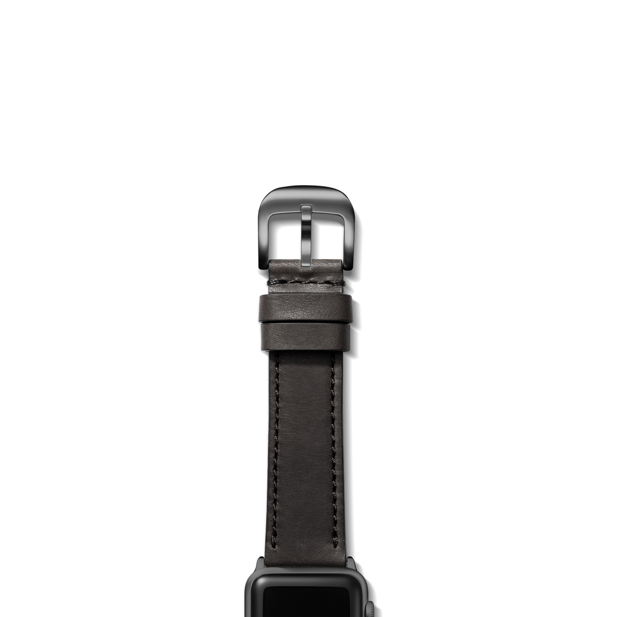 20mm Black Leather Apple Watch Strap - Black