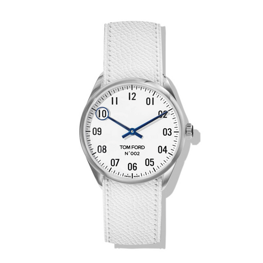 Tom Ford Watch: Wht Dial, 38mm, PoSS, Wht Pebble Grain - White