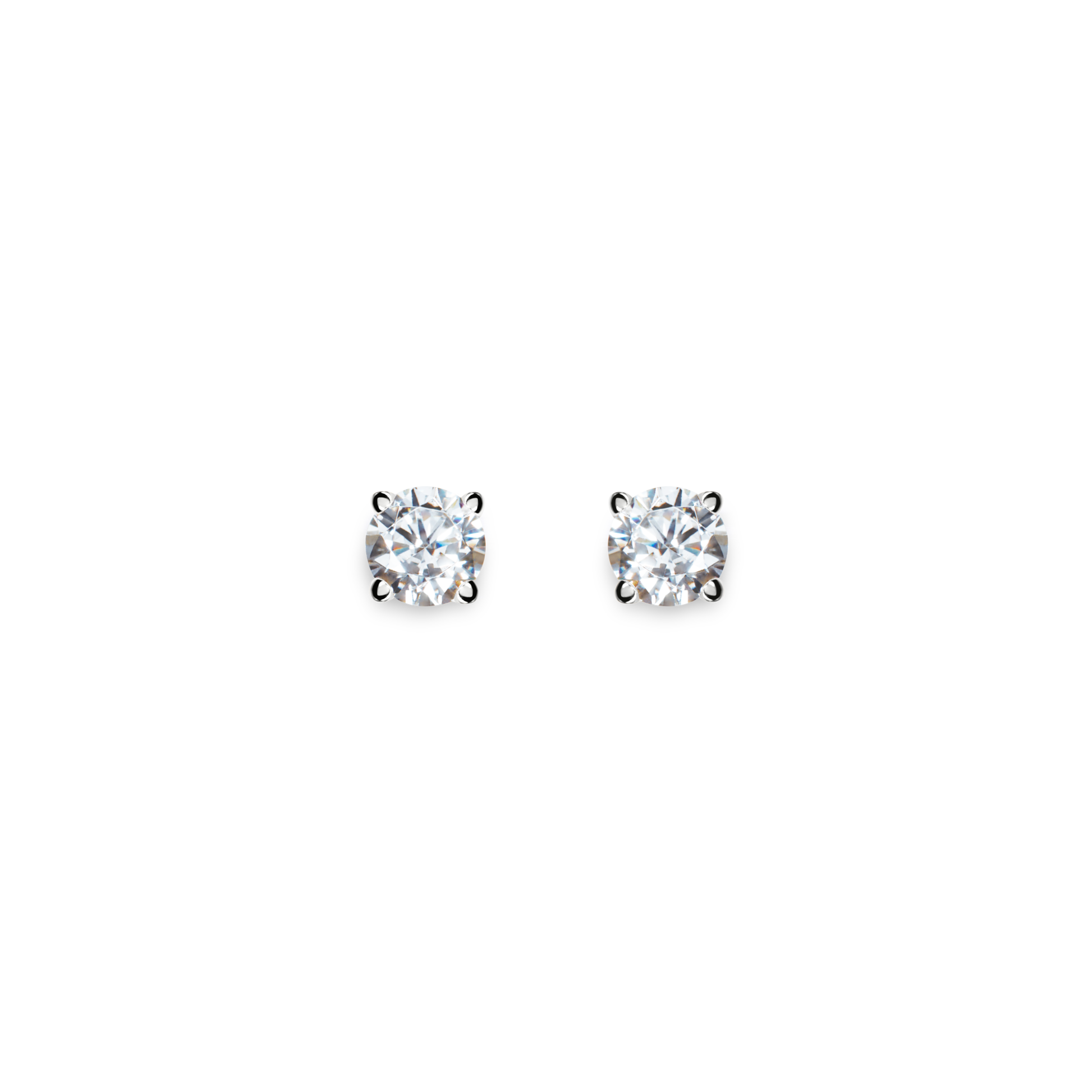1/2 Carat Round Diamond Studs - White Gold