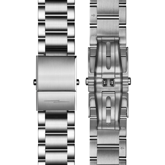 22mm Stainless Steel 3-Link Bracelet - Stainless Steel