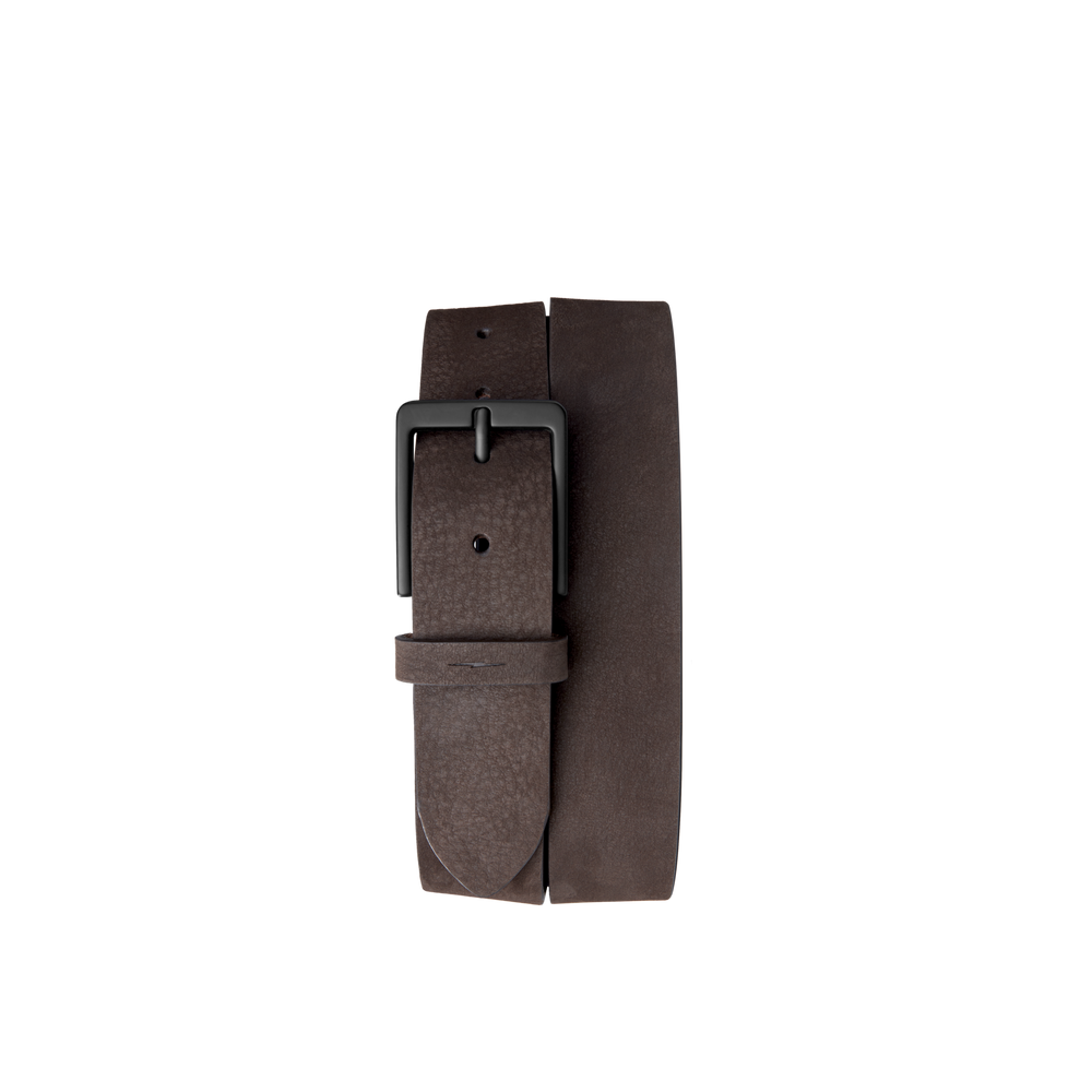 1 1/2" Lightning Bolt Keeper Belt Nubuck - Dark Brown
