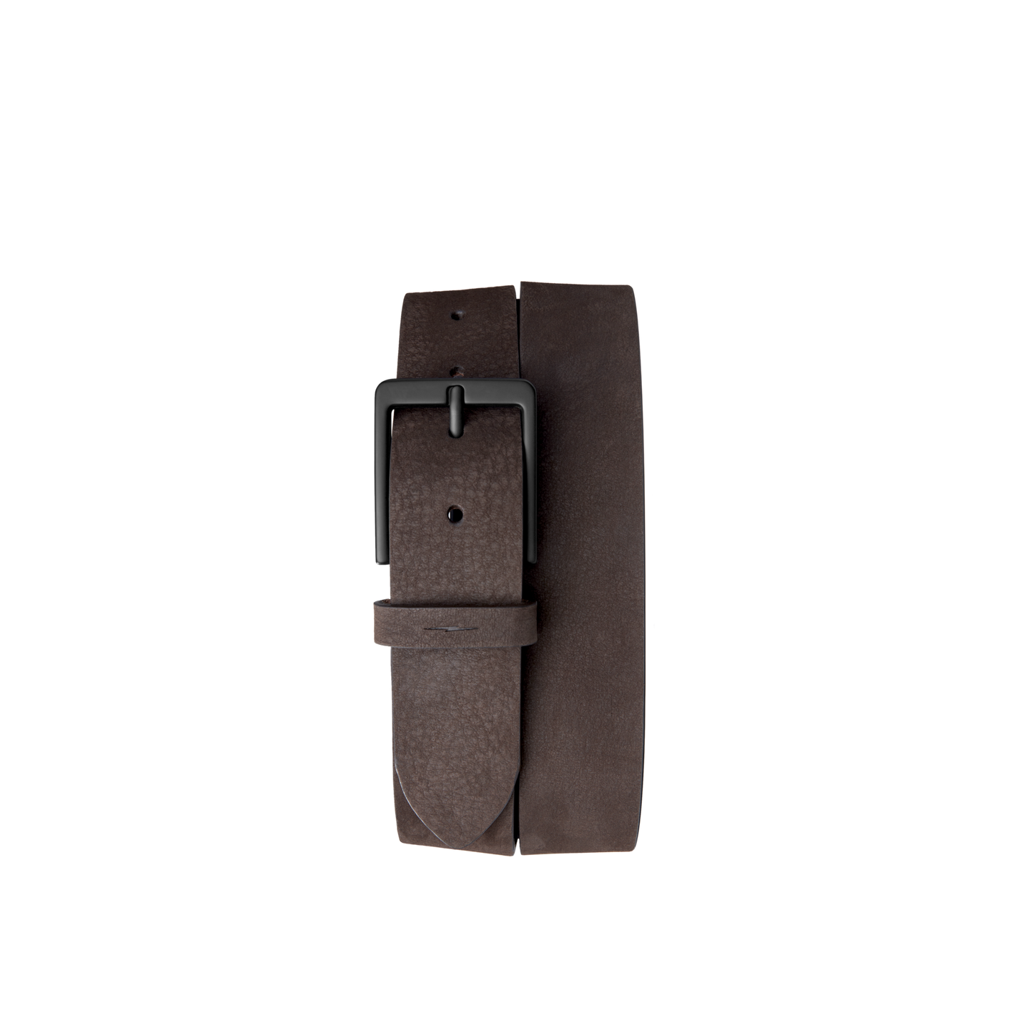 1 1/2" Lightning Bolt Keeper Belt Nubuck - Dark Brown