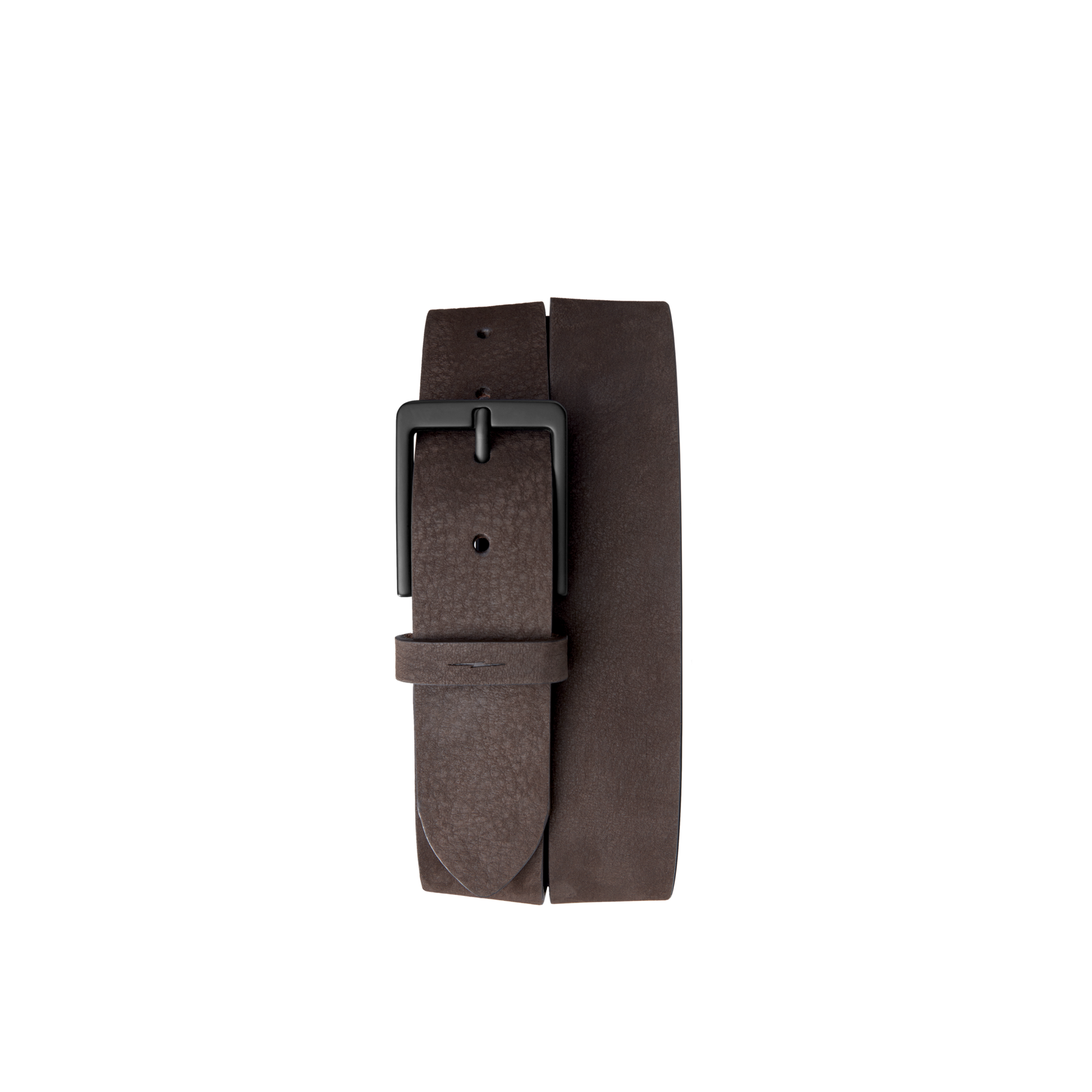 1 1/2" Lightning Bolt Keeper Belt Nubuck - Dark Brown
