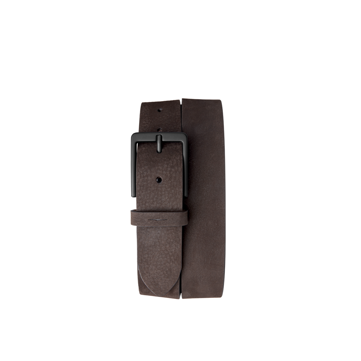 1 1/2" Lightning Bolt Keeper Belt Nubuck - Dark Brown