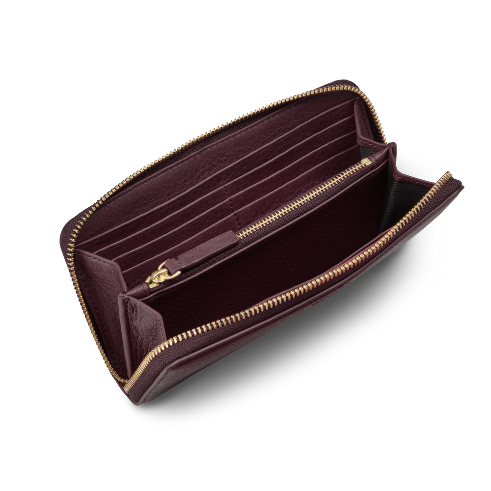 Continental Zip Wallet- Merlot