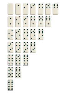 Dominoes Set - Cream / Blue