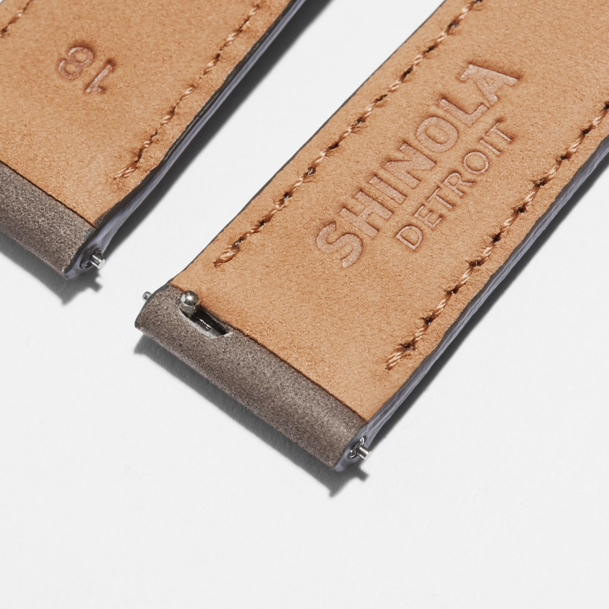 18mm Heather Gray Leather Watch Strap - Heather Gray