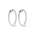 1 Carat Diamond Hoop Earrings - White Gold