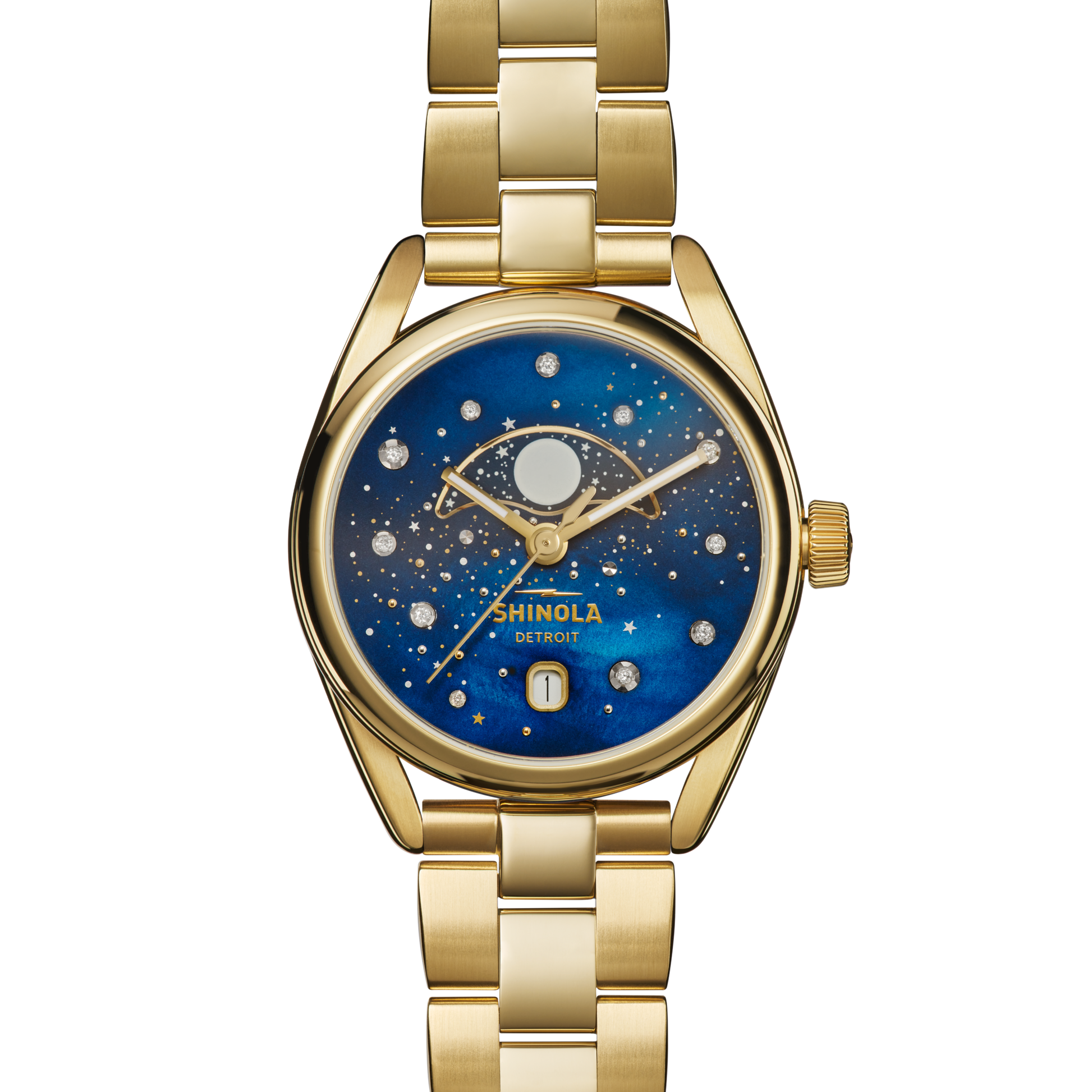 Celestial Derby Watch - Blue Mother of Pearl Diamonds