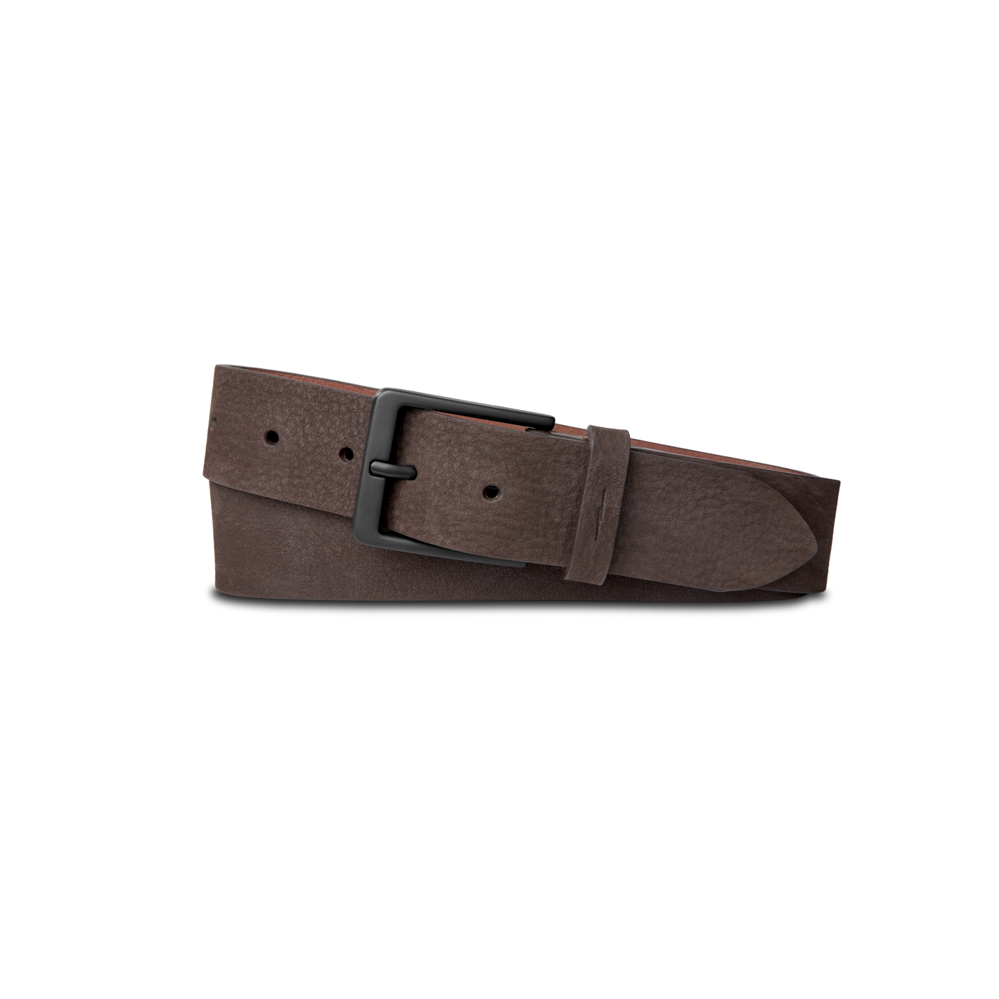 1 1/2" Lightning Bolt Keeper Belt Nubuck - Dark Brown