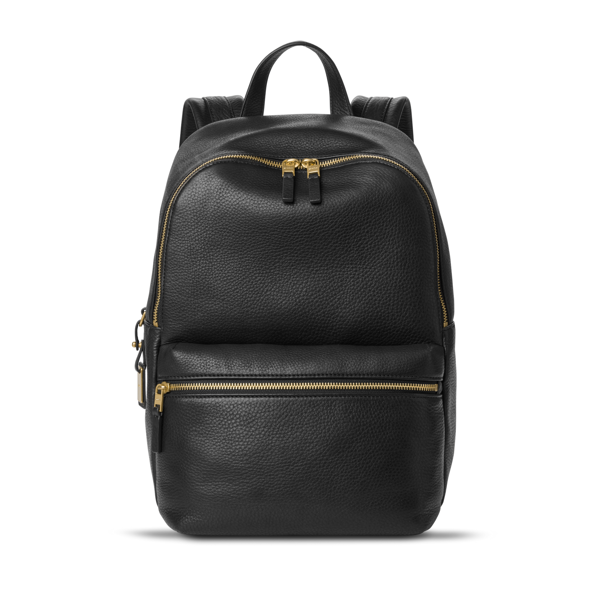 black and gold leather backpack Gala / Champs Luggage functional and ergonomic. Black Backpack with Gold Hardware