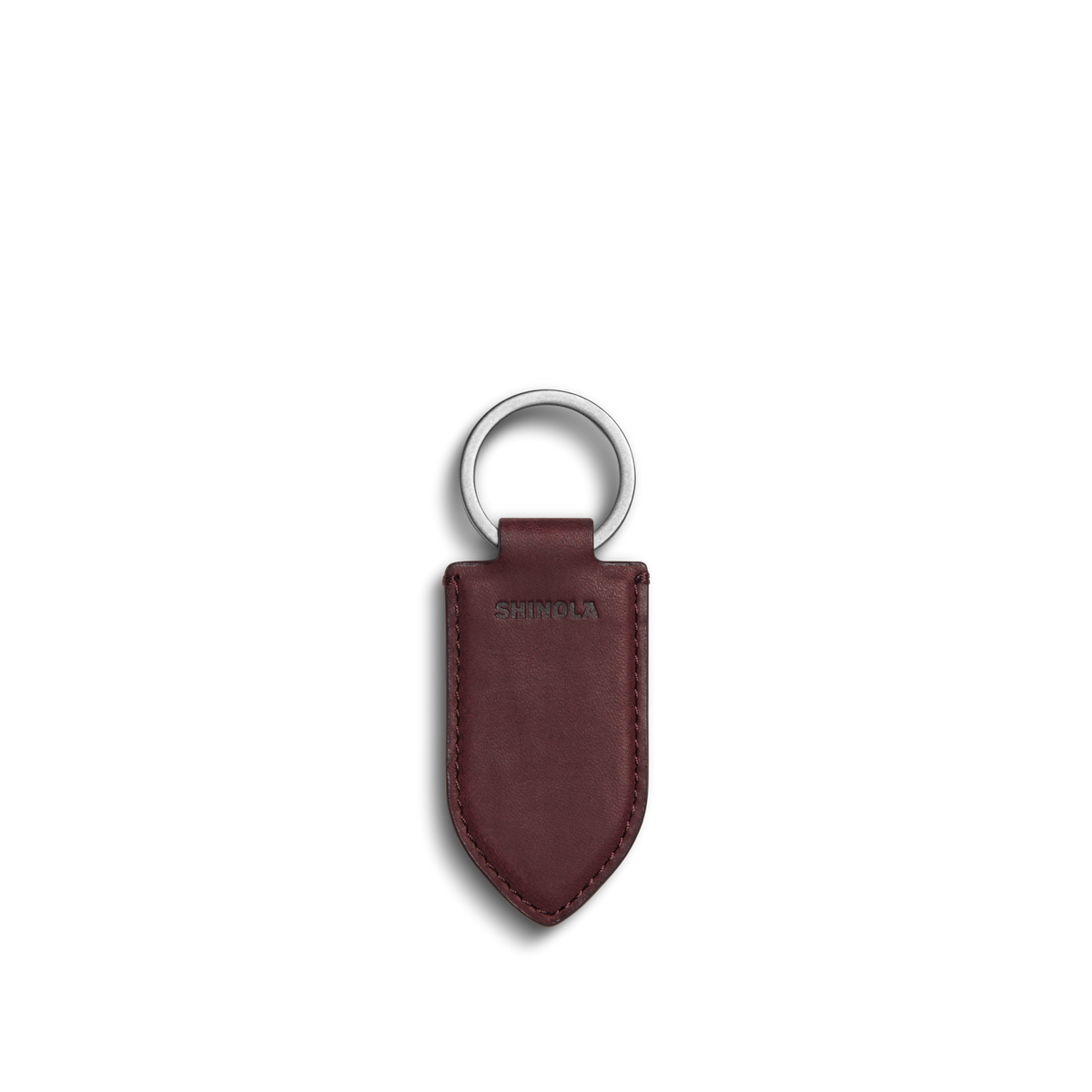 Leather Monogram Key Fob - Merlot
