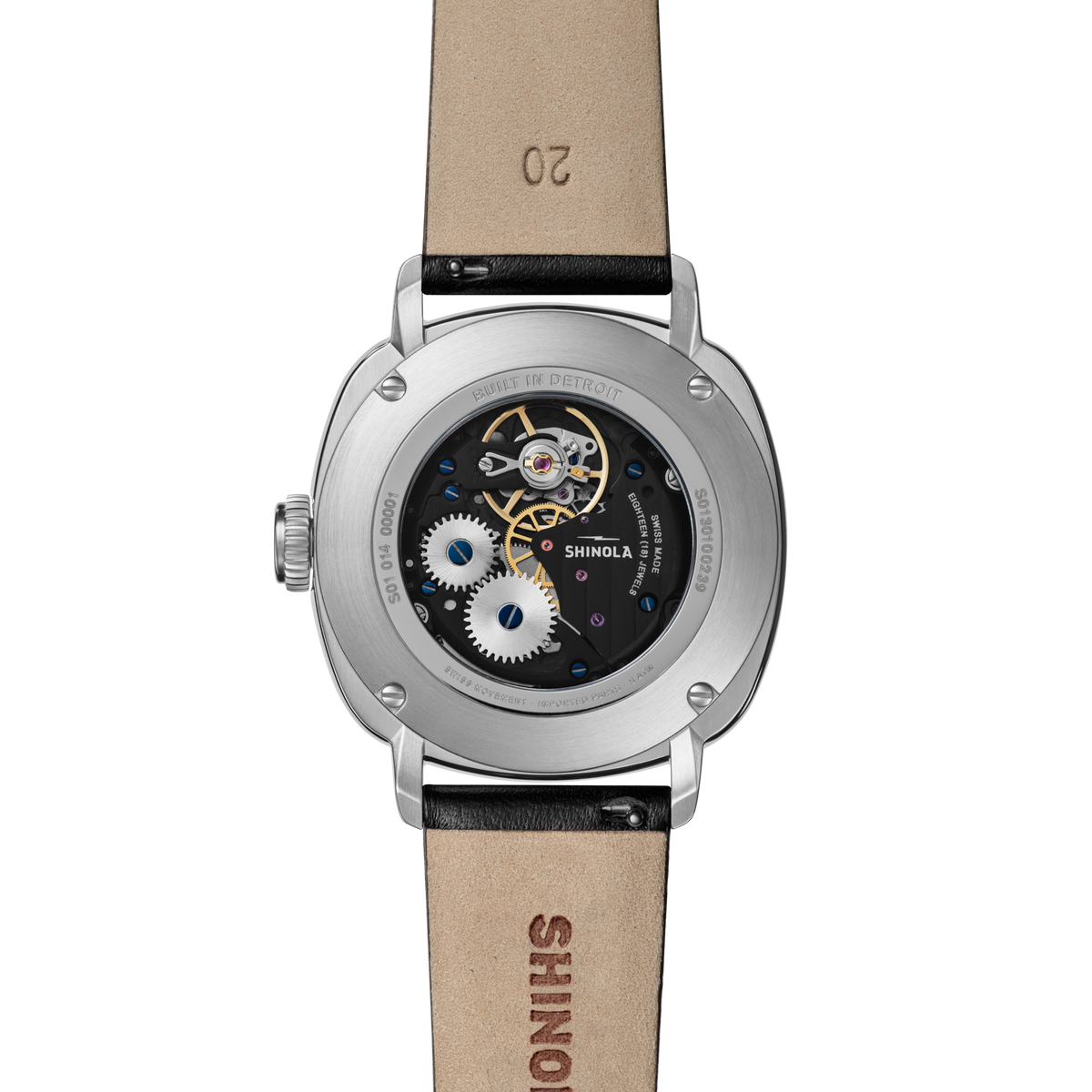 Mechanic Watch - Mother of Pearl/Black Leather Strap