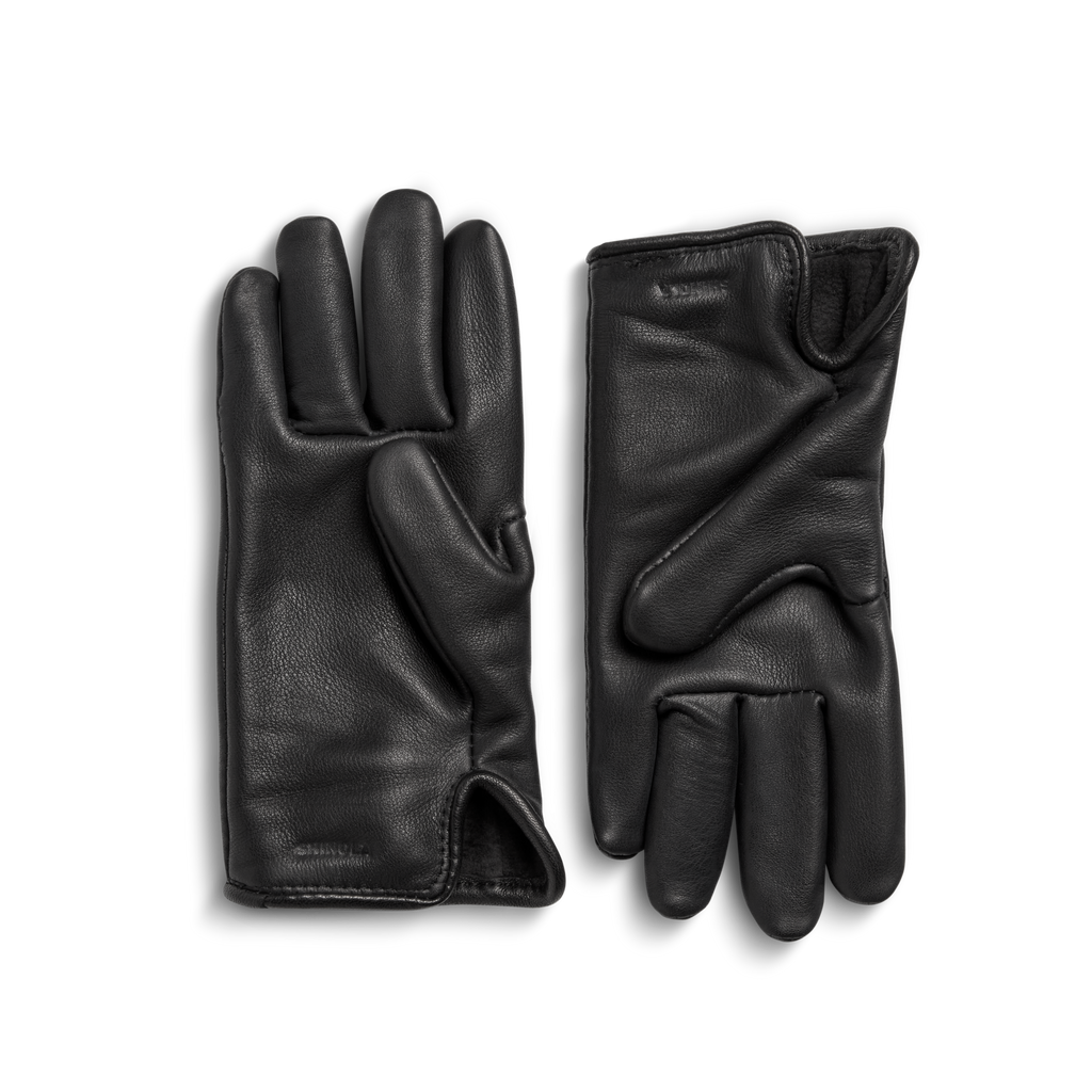 Lined Leather Gloves - Black