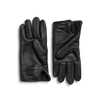 Lined Leather Gloves - Black