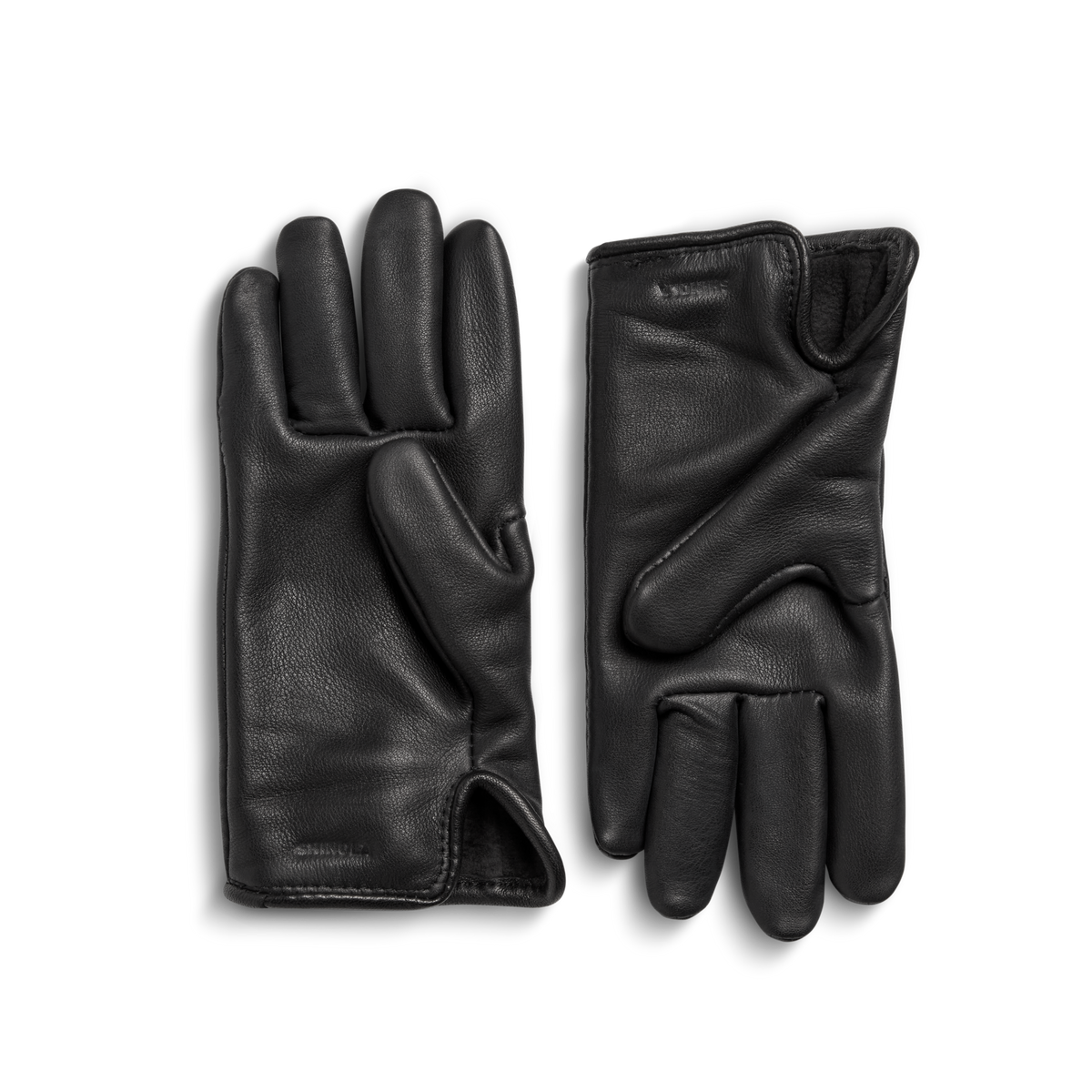 Lined Leather Gloves - Black