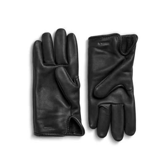Lined Leather Gloves - Black