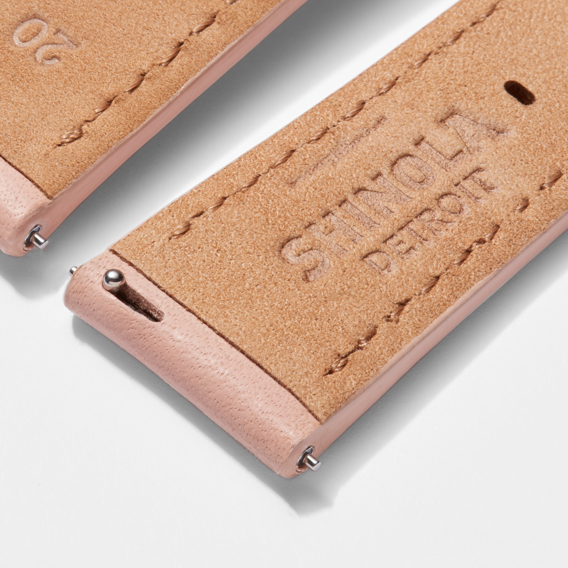 20mm Blush Leather Watch Strap - Blush
