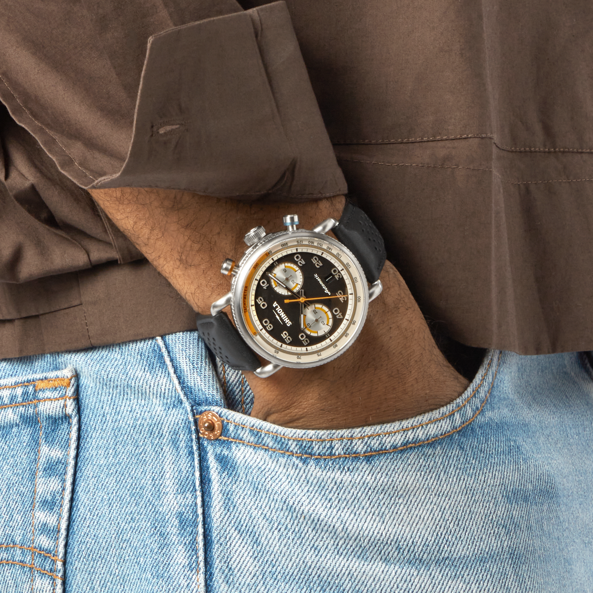 Canfield Speedway Open Road Automatic Chronograph Watch - Black Canfield Speedway Open Road Automatic Chronograph Watch - Black