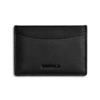 Leather 3 Pocket Card Case - Black