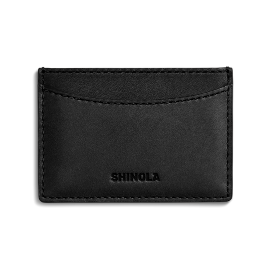 Leather 3 Pocket Card Case - Black