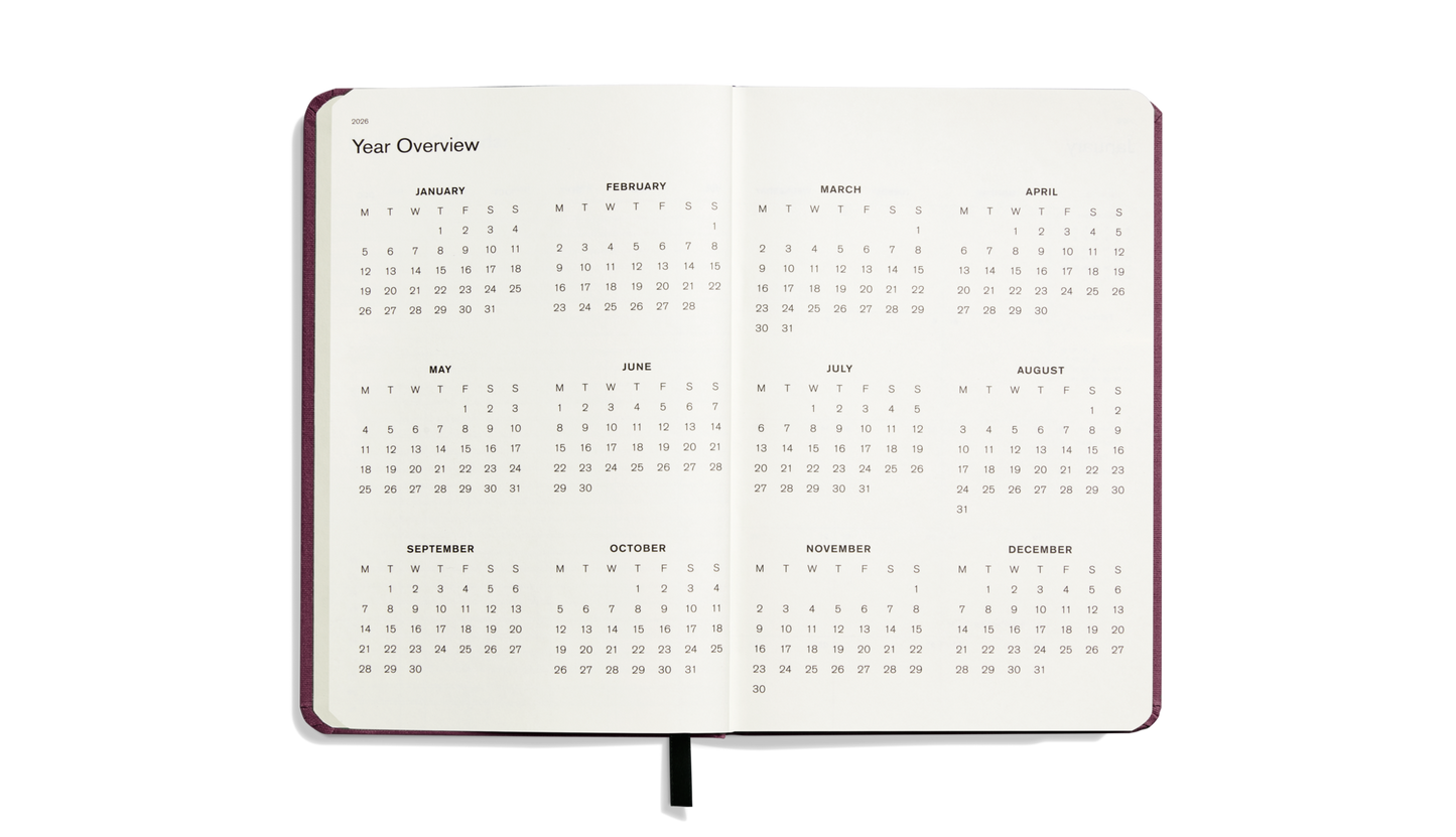 2026 12-Month Runwell Planner - Merlot