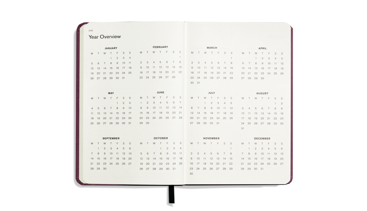 2026 12 Month Runwell Planner - Merlot