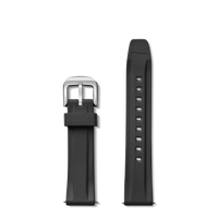 20mm Black Rubber Watch Strap - Black