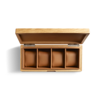 4 Slot Watch Collector's Box - Oak / Tan