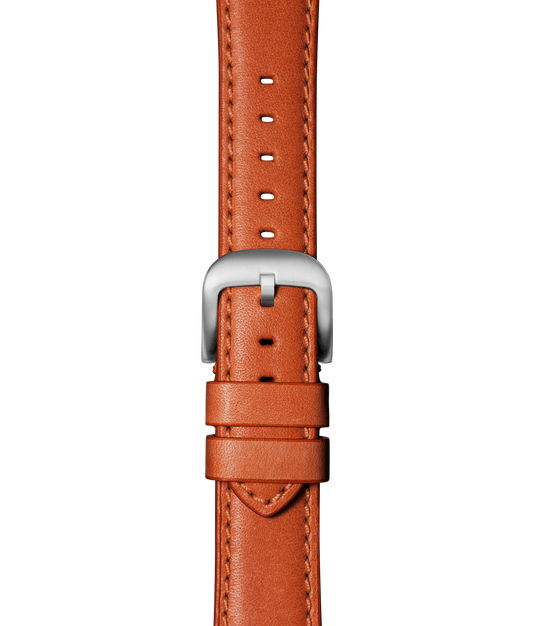 20mm Orange Leather Apple Watch Strap - Orange