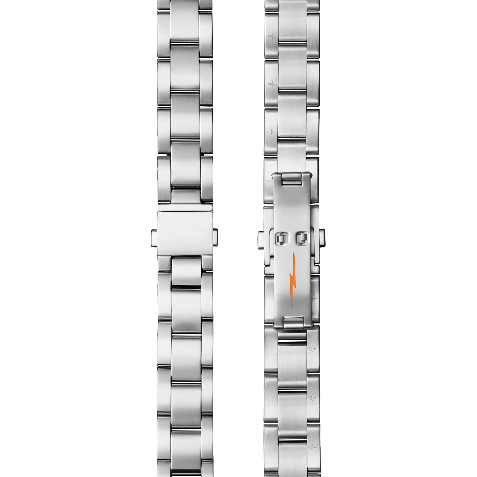 Bracelet: 18/13, Universal 3Link, Fold Over, PoSS - Brushed Stainless