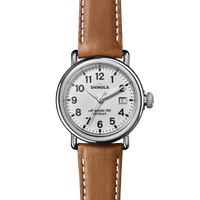 Runwell Watch - White Tan Leather Strap