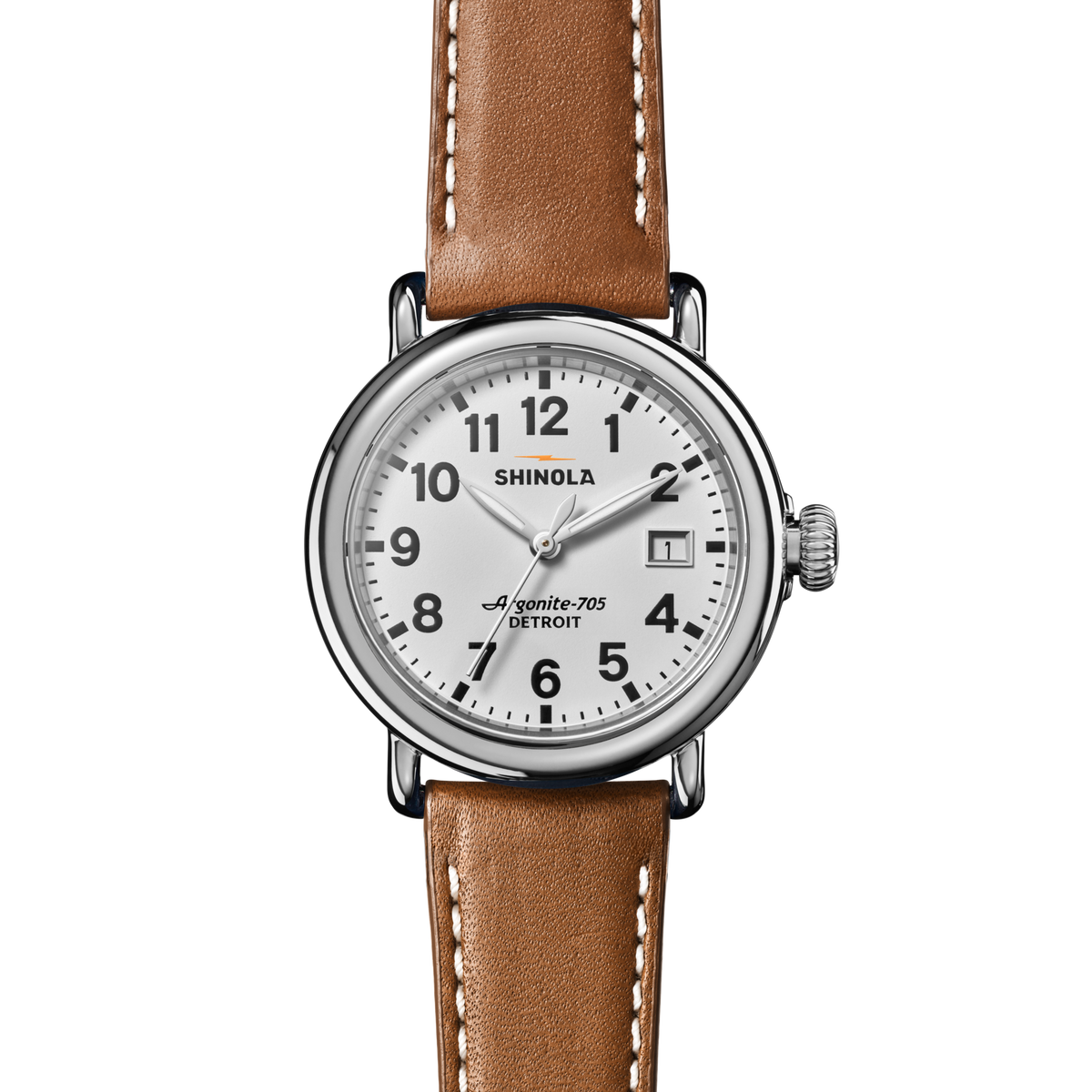 Runwell Watch - White Tan Leather Strap