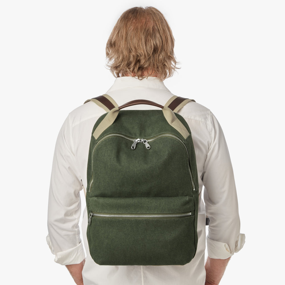 Runwell Canvas Backpack - Olive
