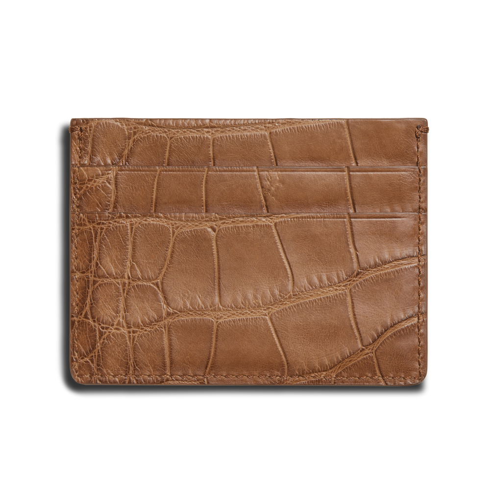 5 Pocket Card Case - Tan Alligator