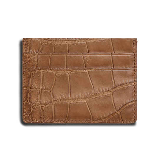 5 Pocket Card Case - Tan Alligator
